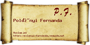 Polányi Fernanda névjegykártya